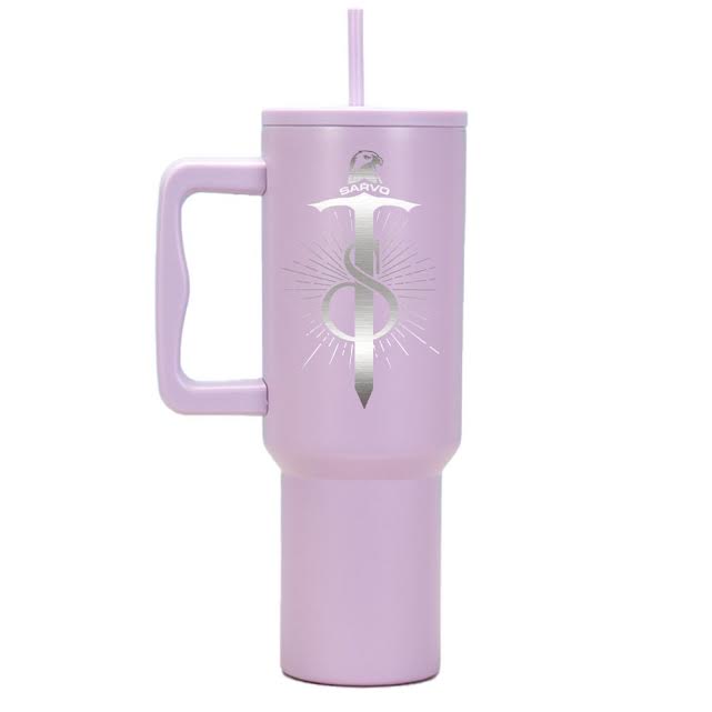 Stainless Steel Water Tumbler 40 Oz Cup Handle Straw Insulated Tumbler