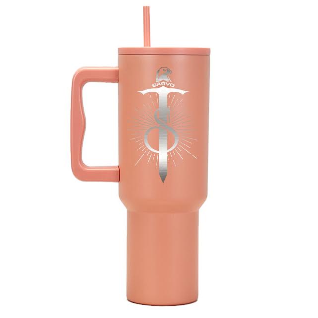 Stainless Steel Water Tumbler 40 Oz Cup Handle Straw Insulated Tumbler