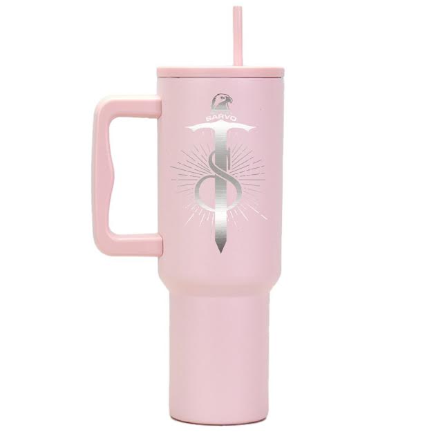 Stainless Steel Water Tumbler 40 Oz Cup Handle Straw Insulated Tumbler