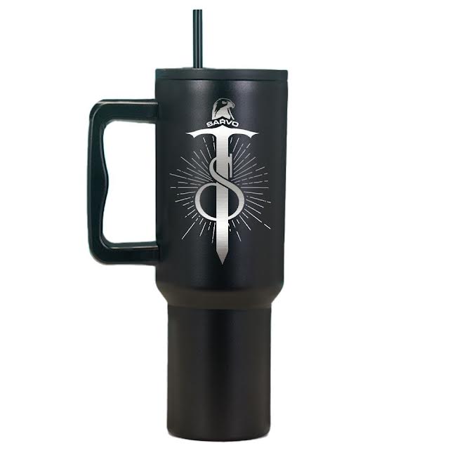 Stainless Steel Water Tumbler 40 Oz Cup Handle Straw Insulated Tumbler