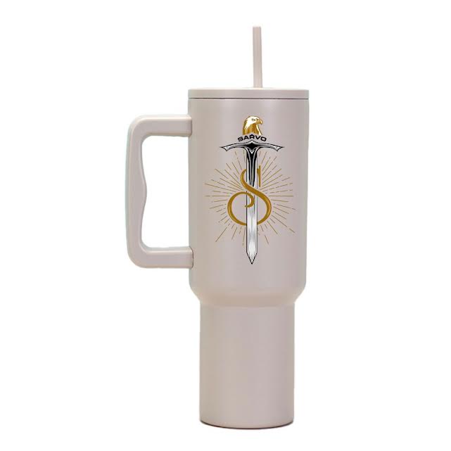 Stainless Steel Water Tumbler 40 Oz Cup Handle Straw Insulated Tumbler