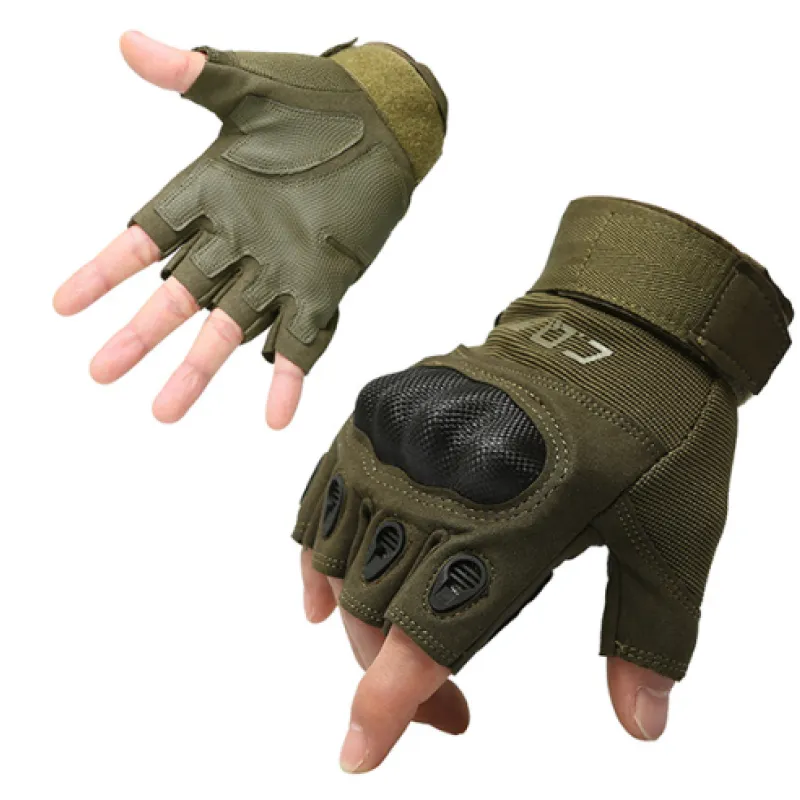 Tactical Gloves Army Military Men Gym Fitness Riding Half Finger Rubber Knuckle Protective Gear Male Tactical Gloves