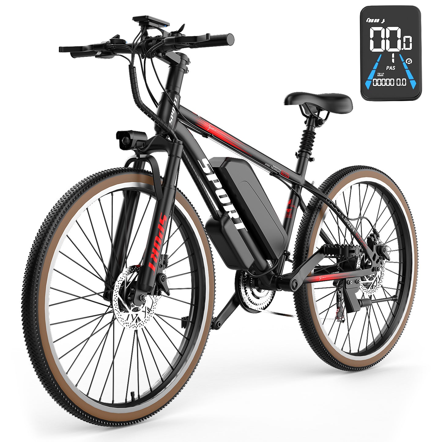 Electric Bike For Adults, 500W Motor, 22mph 45miles Range Electric Mountain Bike, 360Wh Removable Battery, 26in Tires E Bikes For Commuting Outdoor, Professional 7-Speed