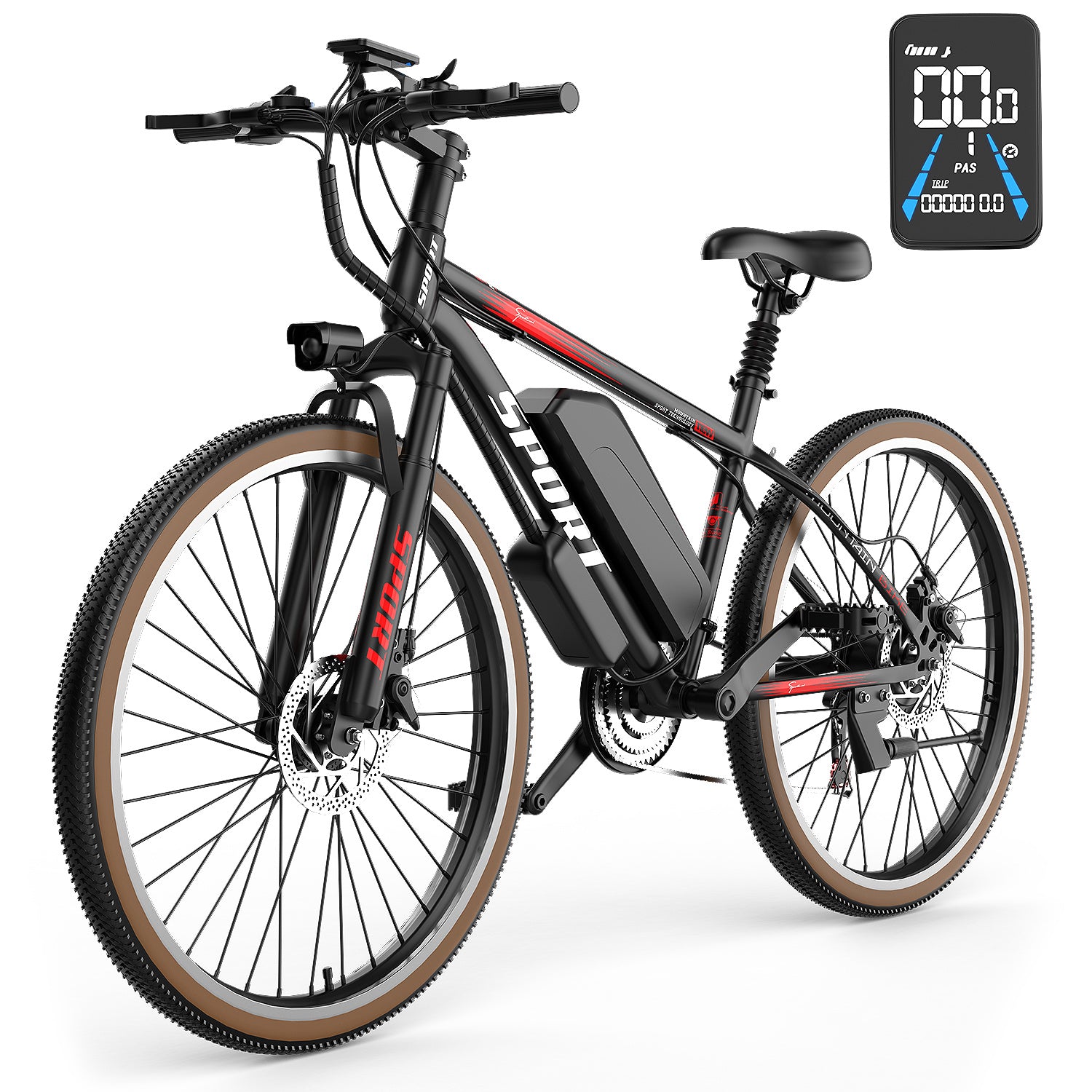 Electric Bike For Adults, 500W Motor, 22mph 45miles Range Electric Mountain Bike, 360Wh Removable Battery, 26in Tires E Bikes For Commuting Outdoor, Professional 7-Speed