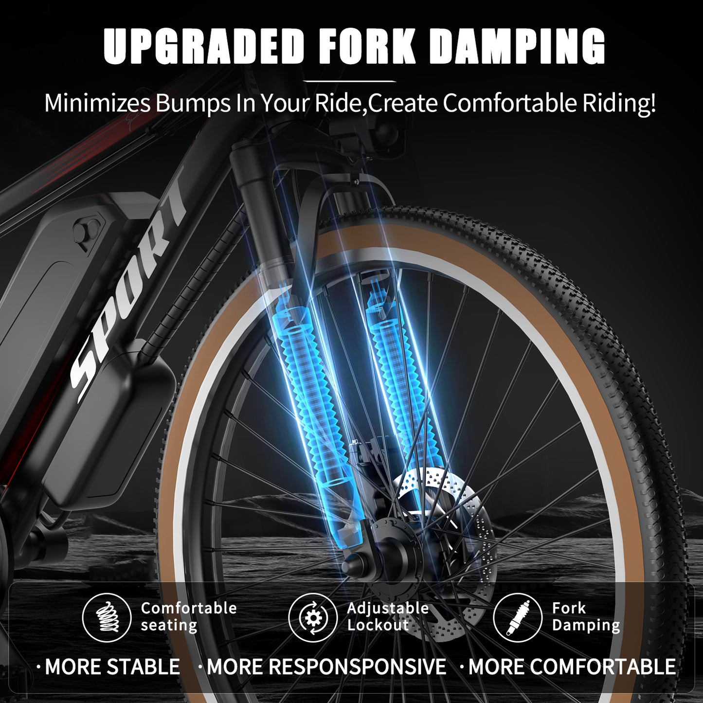 Electric Bike For Adults, 500W Motor, 22mph 45miles Range Electric Mountain Bike, 360Wh Removable Battery, 26in Tires E Bikes For Commuting Outdoor, Professional 7-Speed