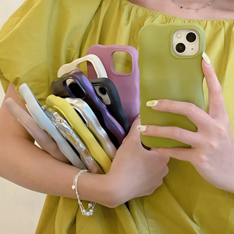 Solid Color Frosted Meteorite Pattern Phone Case