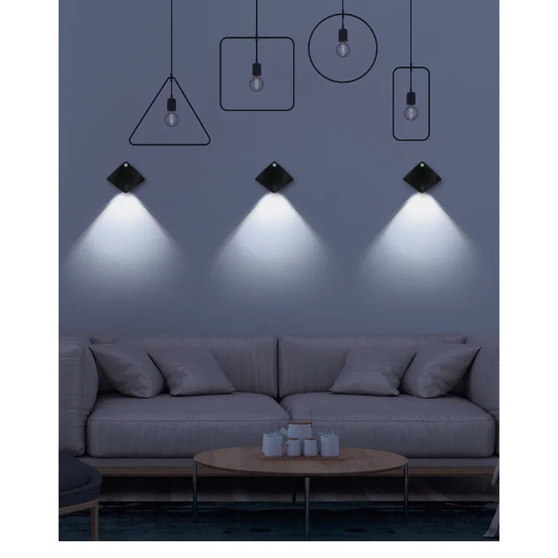 Wireless USB Rechargeable Decor Wall Lamp Human Body Sensing Home Decor Night Lights Bedroom Porch Balcony Corridor Decor Lamps